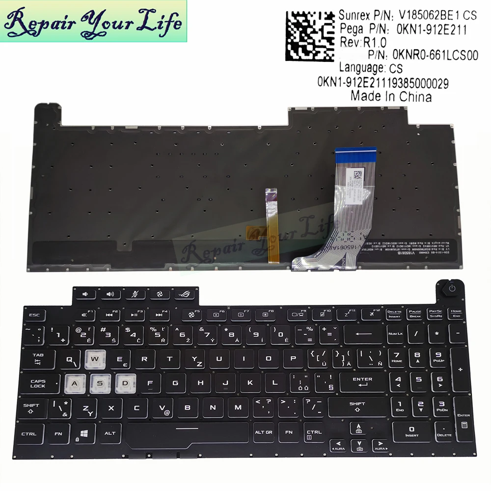 Czech Swiss backlit keyboard for ASUS ROG strix G731 replacement Keyboards G731 G731GW G731GT G731GU G731GV 0KN1 912E211 912SF11