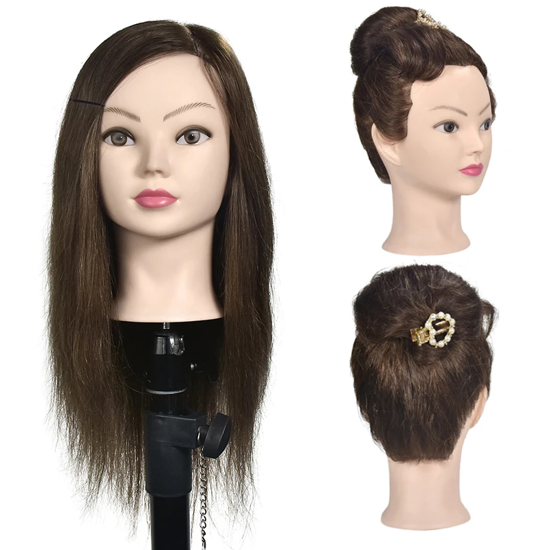 Голова манекена для парикмахерских натуральные человеческие волосы причесок
