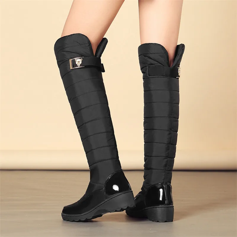 Dilalula/Лидер продаж женские зимние сапоги теплые меховые на танкетке пикантные