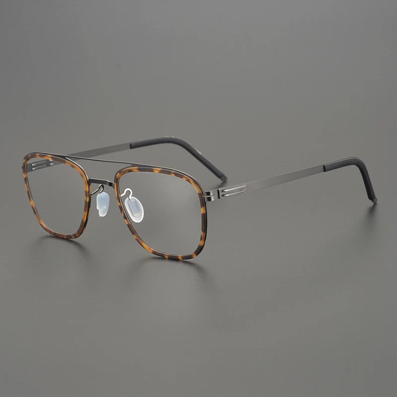 

Ultralight Square Titanium Acetate Optical Glasses Frame for Men Women's Double Beam Pilot Prescription Myopia Unisex Eyeglasses