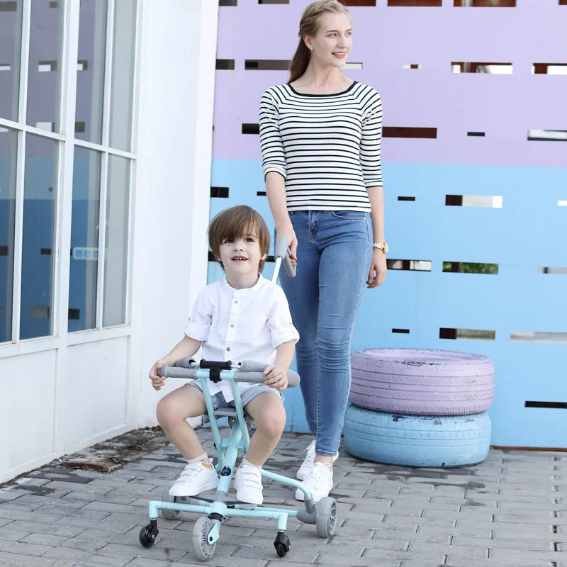 Детская кукольная коляска с артефактом легкая складная трехколесная детская