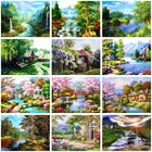 Алмазная живопись с пейзажем сделай сам на весну и лето, вышивка крестиком 5d, алмазная вышивка, мозаика, товары для дома, рождественские подарки