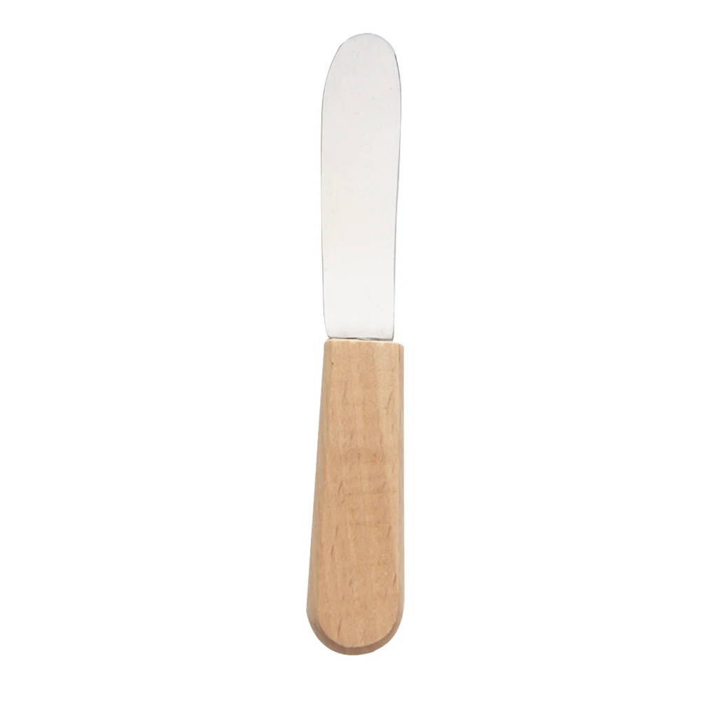 

Children Wooden Handle Spreader Bakeware Cute Cream Scraper Cheese Jam Mini