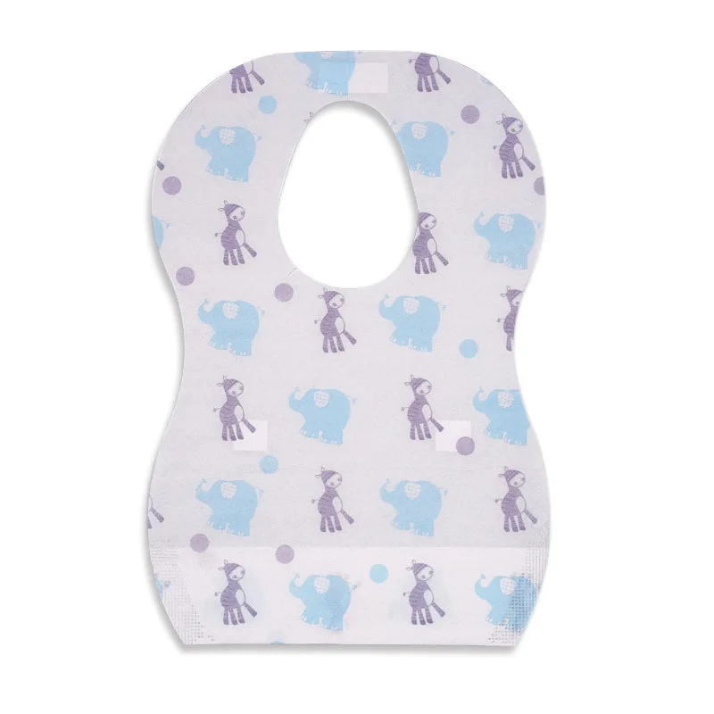 

Toddler Disposable Bib Baby Printing Eating Stuff Children One-time Bibs 10Pcs/Lot Pack