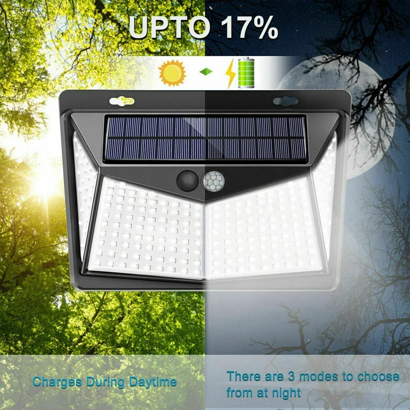 208 LED Solar Lights Powered PIR Motion Sensor Light Outdoor Garden Security Flood Lamp |