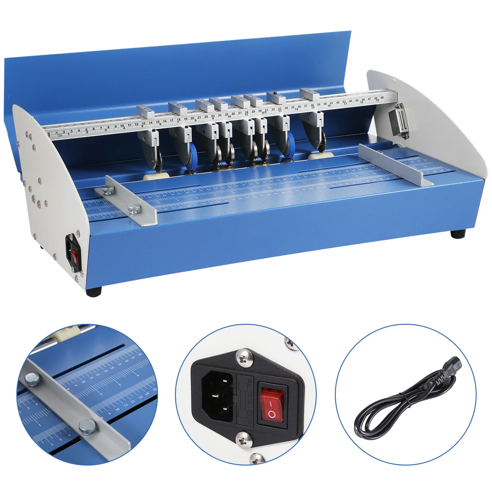 VEVOR-tarjeta de M&aacute;quina de plegado de papel el&eacute;ctrica plegable, 520mm, 5 en 1, corte de l&iacute;nea punteada, puntuaci&oacute;n, Creaser, bloqueo de escritorio de Metal, Oficina-0