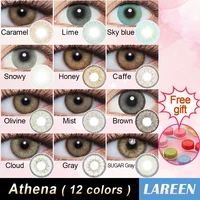 LAREEN 2pcs pair Colored Contact Lenses Eye Athena Seriers Contact Lenses Color Year Toss Cosmetic Contact Lens for Eyes