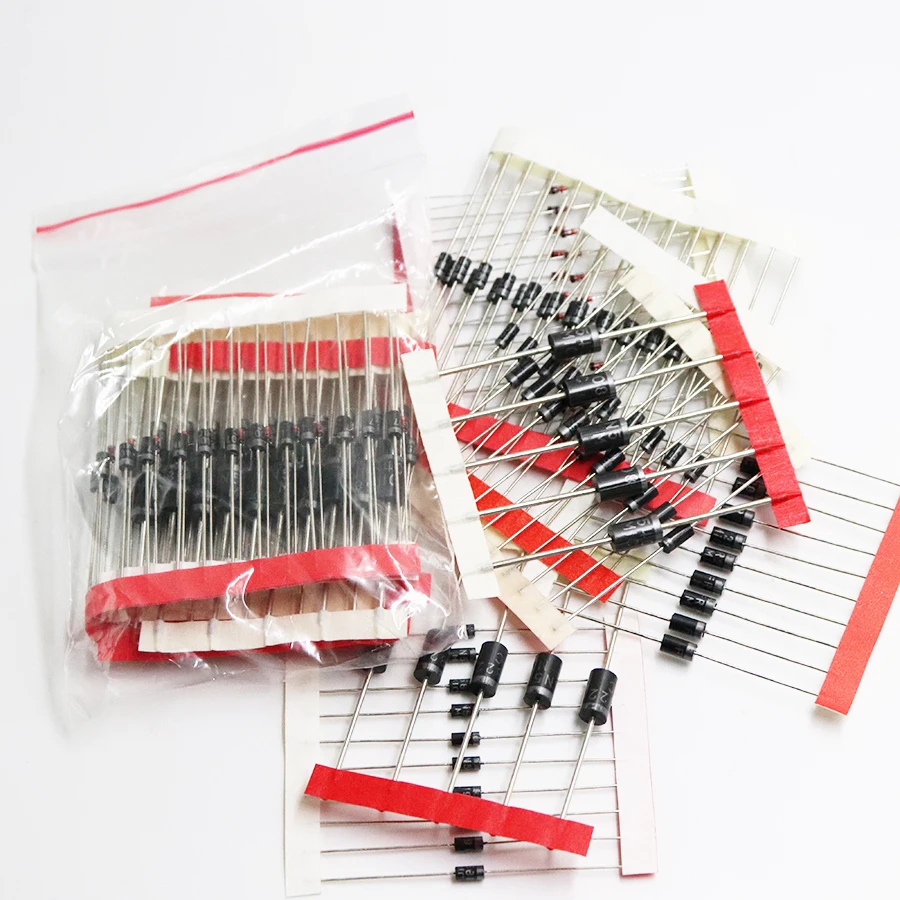 1N4148 1N4007 1N5819 1N5399 1N5408 1N5822 FR107 FR207,8values=100pcs,Electronic Components Package,Diode Assorted Kit