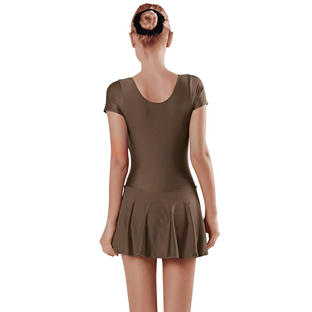SPEERISE Women Short Sleeve leotards with Skirts Ballet Tutu for Women's Summer Skinny Bodysuits Scoop Neck Ladies | Женская одежда