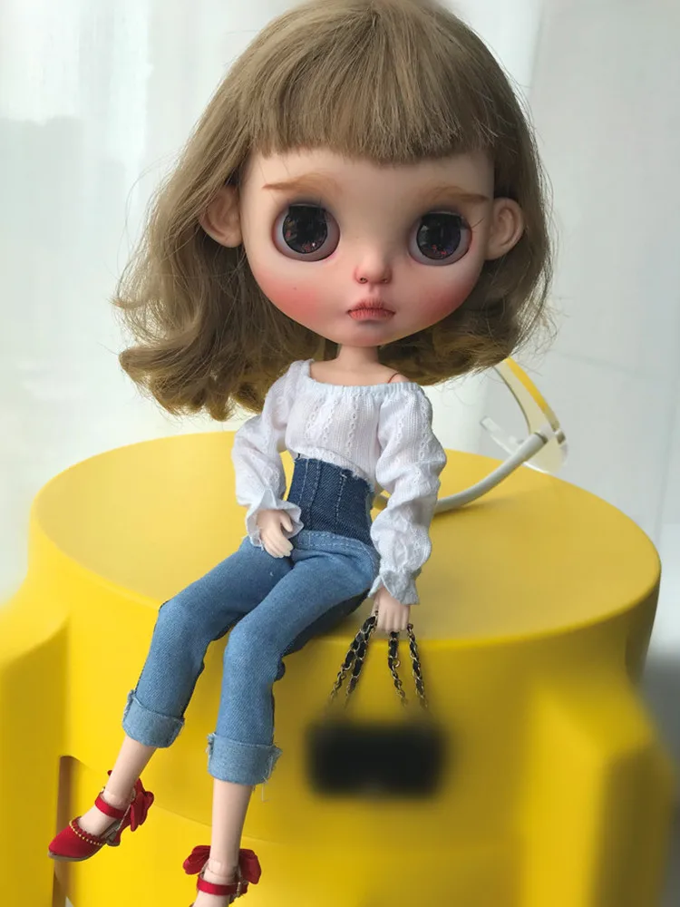 1/6 кукла белая рубашка Blyth Jeans OB24 одежда (подходит для Licca Mmk Azone Pullip ICY BJD) | Игрушки и