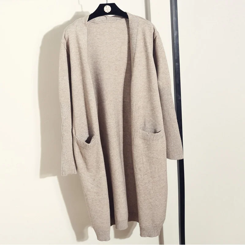 Женский кашемировый кардиган Scoorbee повседневный однотонный вязаный с длинным