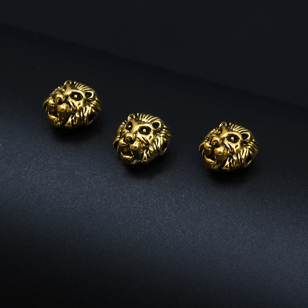 

MEIBEADS 10Pcs Vintage Alloy Spacer Beads LION Head Shape for Jewelry DIY Making Accessories Bracelet Necklace Findings UF7365