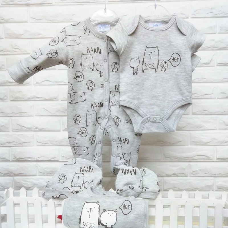 

2020 Spring and Autumn 5pcs baby romper baby dress 5pcs new design new born baby clothes set 100%cottons