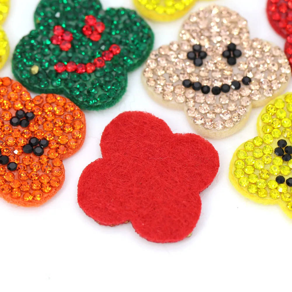 10 шт. нашивки Стразы с улыбкой Цветочная аппликация в полоску для одежды нашивка