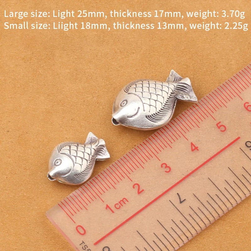 Wholesale S925 Sterling Silver DIY Accessories Thai Handmade Cute Fish Bracelet With Cloud Beads