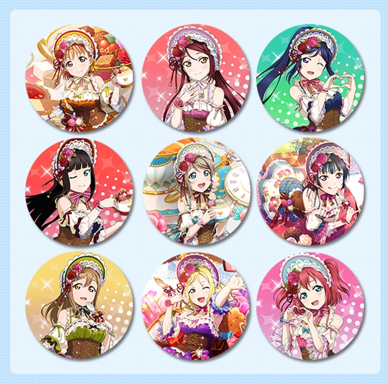 1 шт. 58 мм аниме Love Live!Sunshine! Aqours брошь в виде железной пуговицы для влюбленных Umi Maki