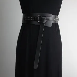 Designer belts for women high quality knot soft pu leather long cummerbunds wide coat ceinture femme in Pakistan
