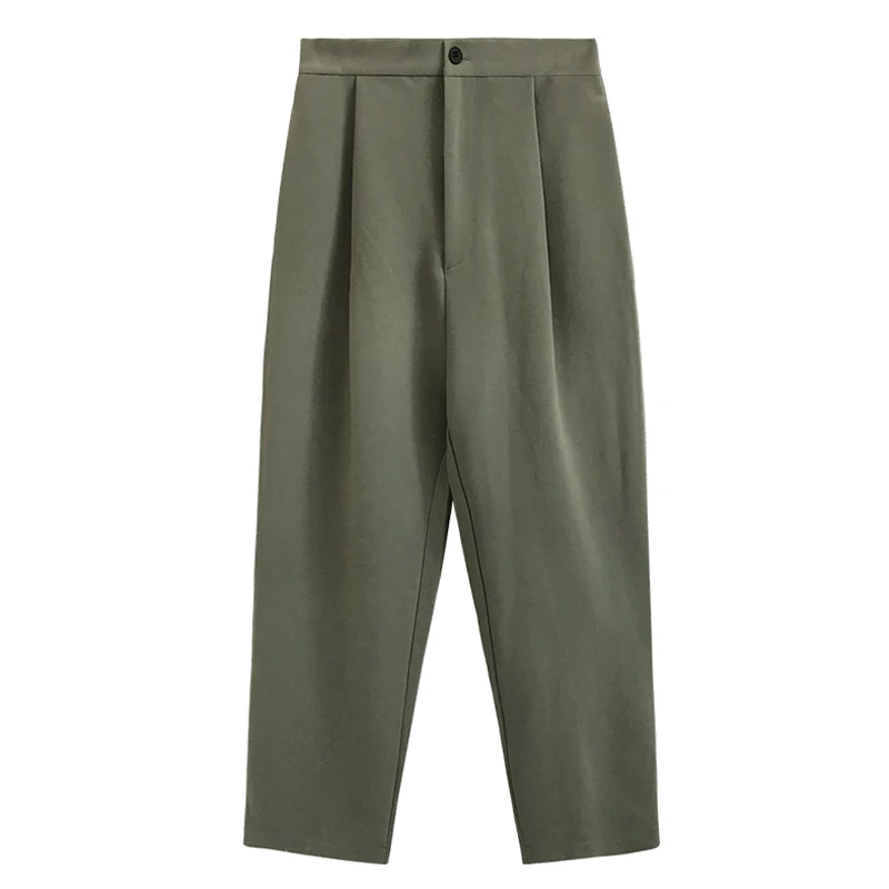 

Pants Women High Waist Casual OL Style Loose Plus Size Button Suit Harem Pants 2021 Spring Female Trousers Pantalon Mujer 9657