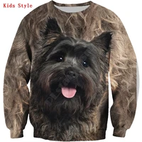 cairn terrier 3d printed hoodies pullover boy for girl long sleeve shirts kids funny animal sweatshirt