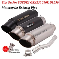 slip on for suzuki gsx250 250r dl250 motorcycle exhaust escape modified 51mm muffler stainless steel connecting middle link pipe