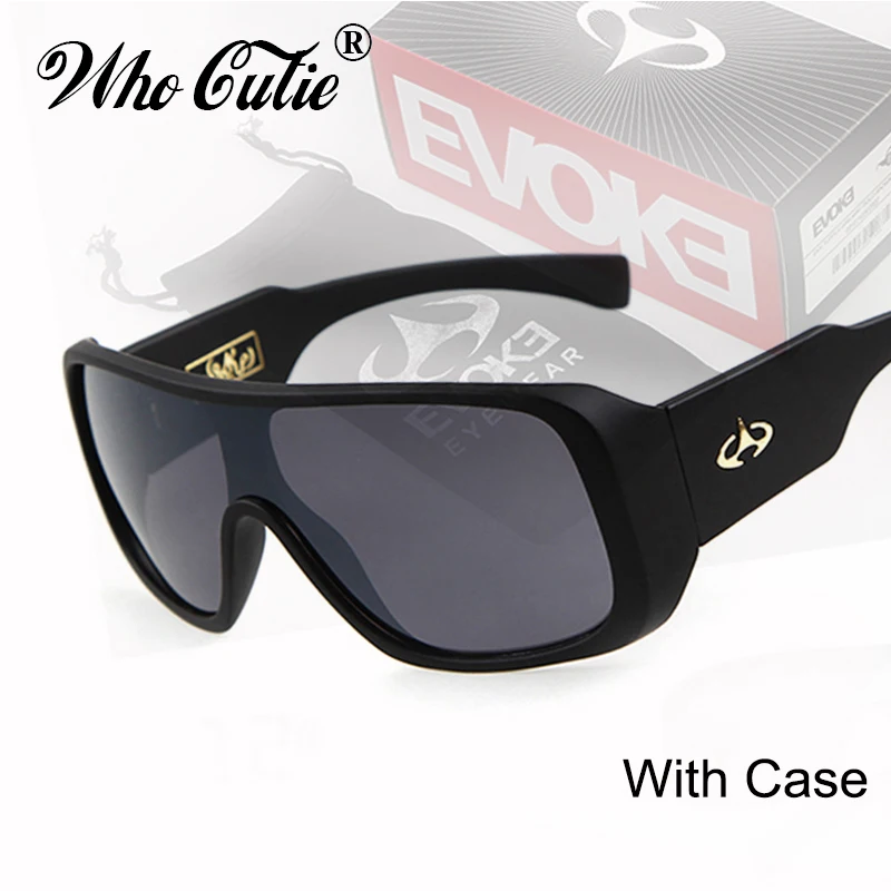 

WHO CUTIE Brand EVOKE Sunglasses 2017 Men Classic ONE PIECE Square Driving Sun Glasses Shades with Box Male Designer Oculos M283