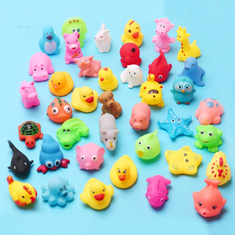 

Bath Toys Funny Mixed Random Animals Soft Rubber Float Squeeze Sound Squeaky Bathing Toys Baby Bath Toys Bath Gift Swimming Pool