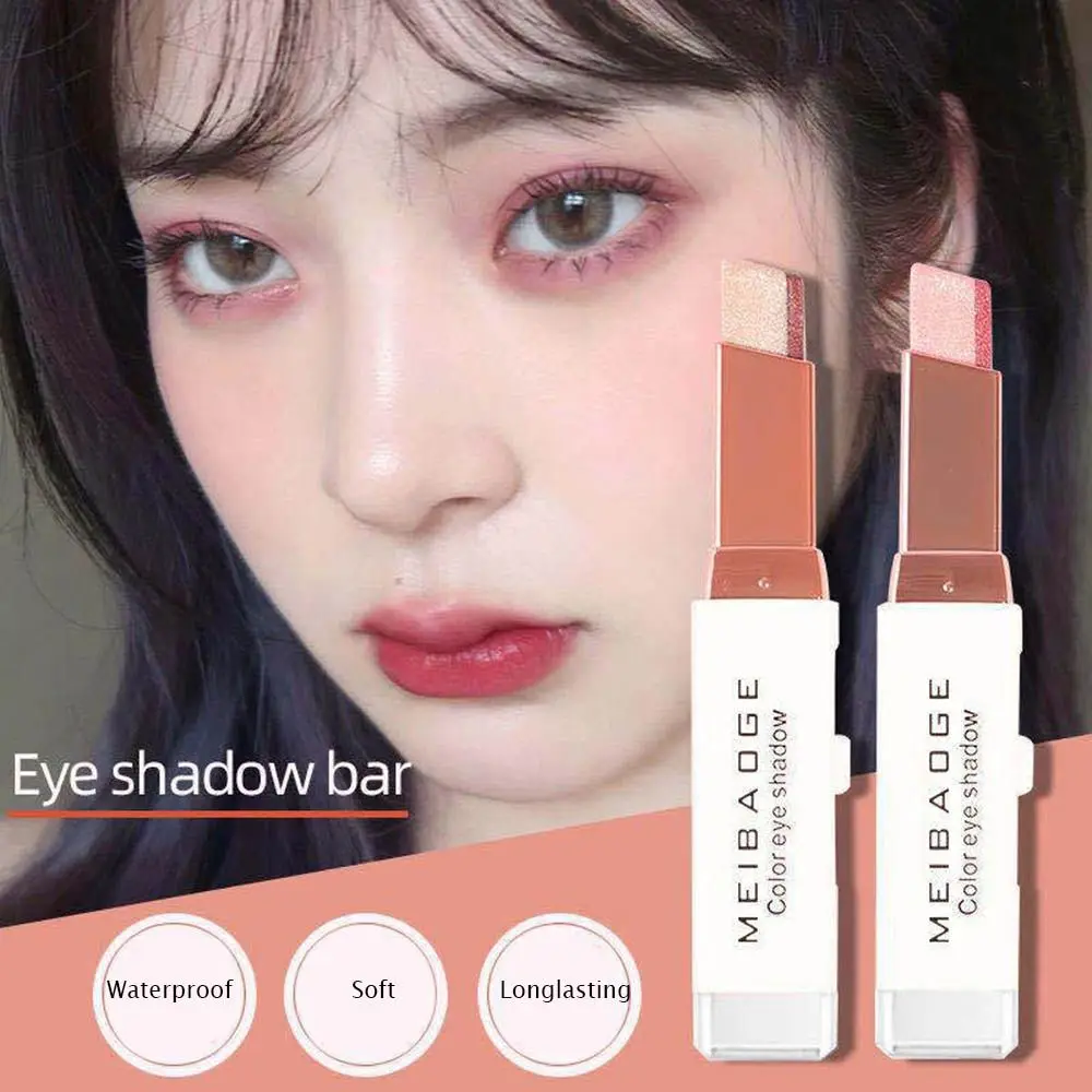 

Women Beauty Gradient Glitter Shimmer Matte Eyeshadow Stick Lazy Double Color Eyeshadow Double Colors
