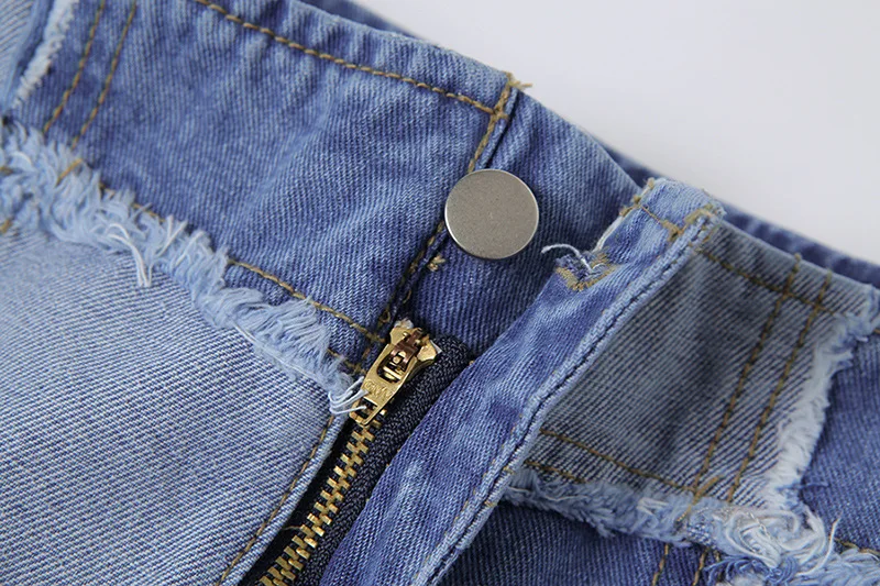 

Casulal Women Streetwear Denim Jeans Pants Color Patchwork Long Cargo Pants Boyfriend Jeans For Women