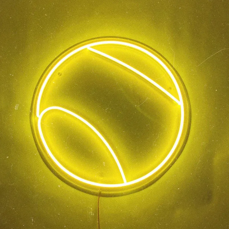 

Неоновая вывеска в виде теннисного мяча, светодиодный неоновый вывеска в виде мяча, Спортивная неоновая вывеска, неоновая вывеска в спальню...