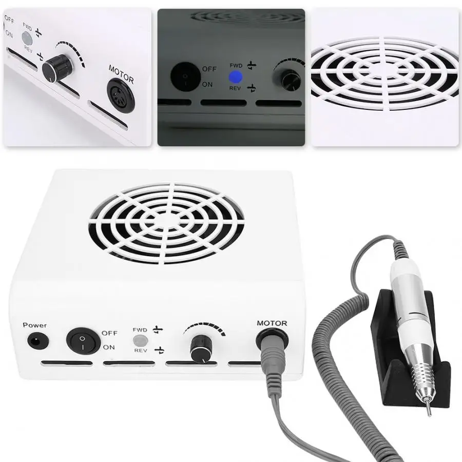 2 in 1 Manicure Machine Electric Nail Art Dust Collector Drill Tool Set For Polishing Device | Красота и здоровье