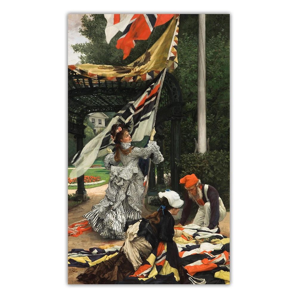 

Holover Canvas Oil Painting James Tissot"Still on Top"Impressionism Realism Fashion Lady Aesthetic Wall Art Home Decoration