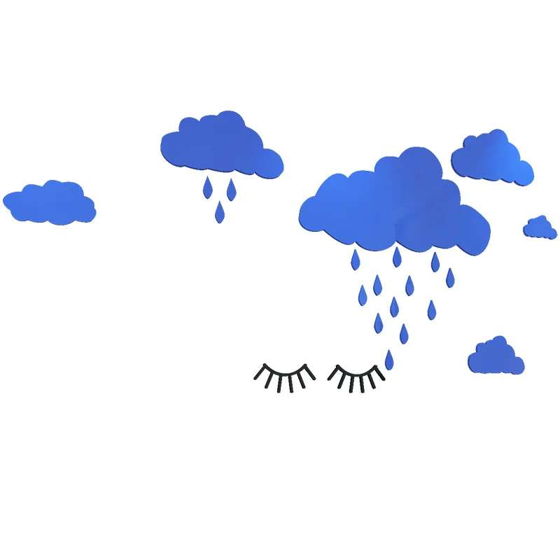 Красочная Наклейка Настенная облака для девочек Украшения в спальню сделай сам