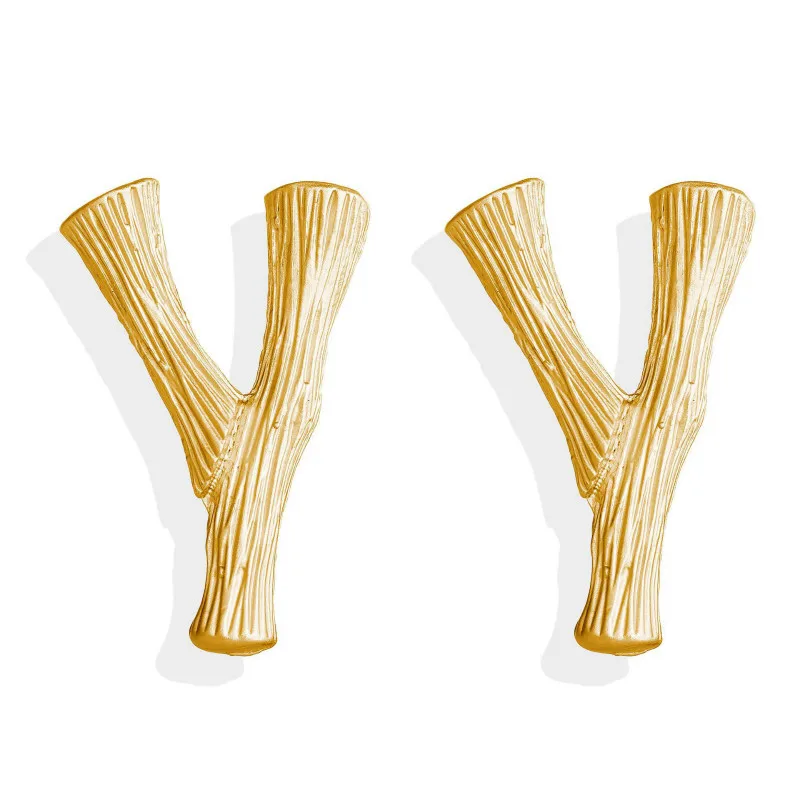 

New Style Lettered Ear Stud Retro Simple Metal Letter Earrings Women's Cute Alphabet Stud Earrings Everyday Jewelry