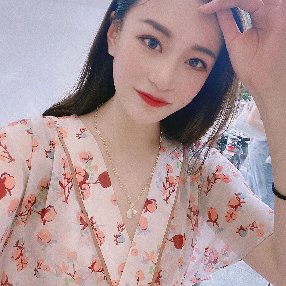 

Fashion 26 Letters Shell Pendant Necklace Stainless Steel Gold Korean Elegant Ladies Sweater Chain Exquisite Gift Jewelry