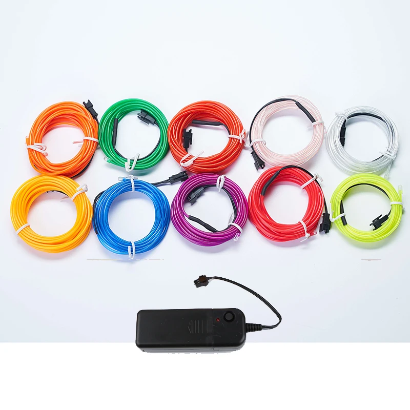 Светящиеся EL провода кабель LED неоновые рождественские танцевальные вечерние