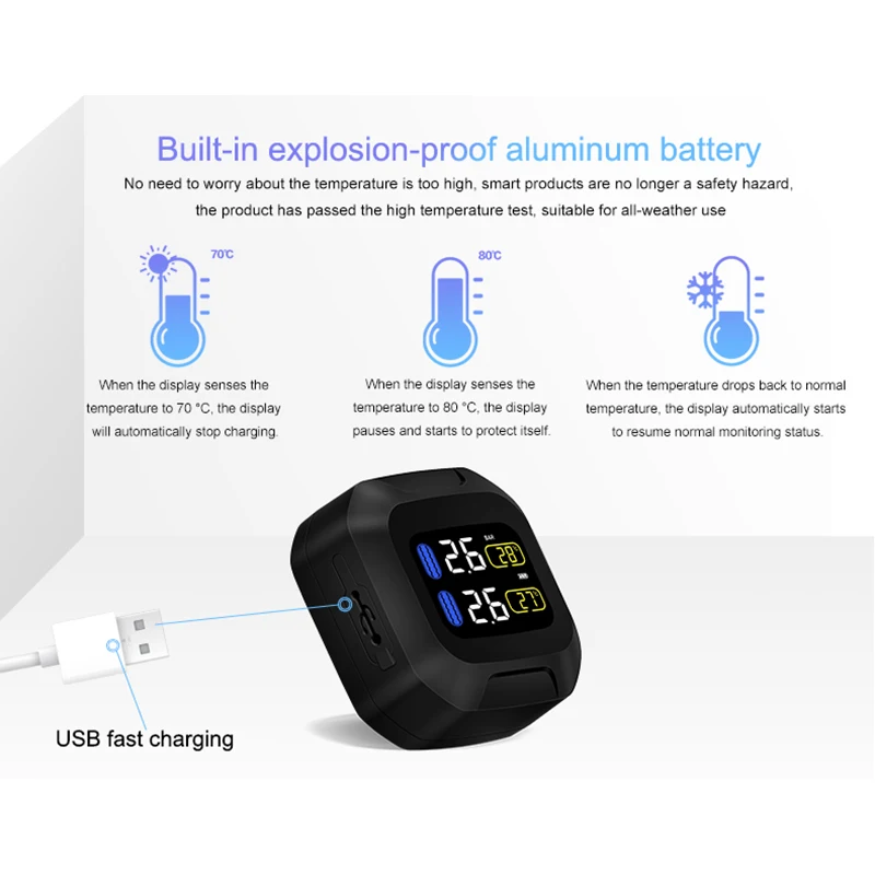 New Motorcycle Tire Pressure Monitoring System TPMS with 2 Sensor for Motor Bike M3-WF | Автомобили и мотоциклы
