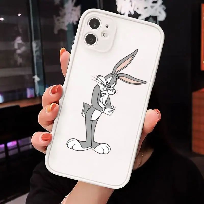 

Bugs Bunny Phone Case Matte Transparent for iPhone 7 8 11 12 s mini pro X XS XR MAX Plus cover funda