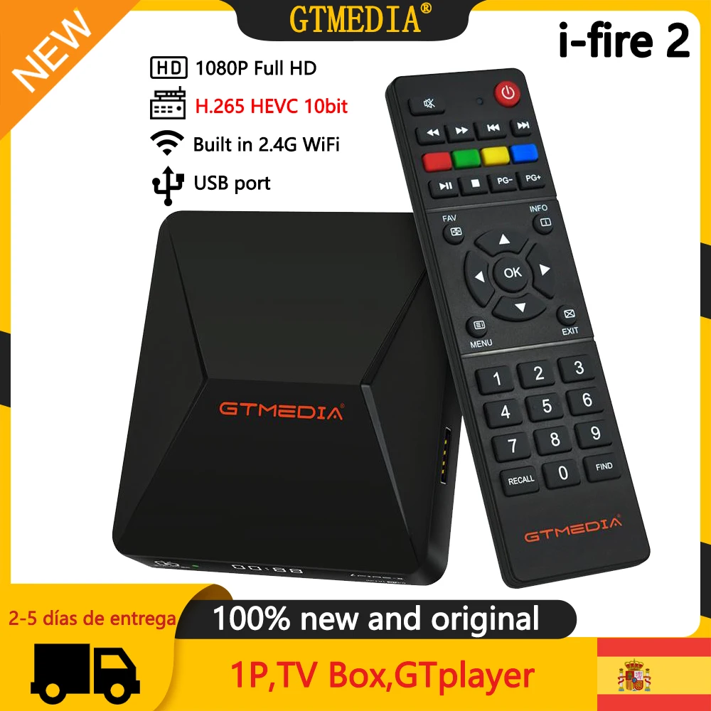 

GTmedia ifire-2 M3U TV Box 1080P Full HD H.265 HEVC 10bit Decoding Built in 2.4G WiFi Ethernet MPEG 4 Media Player Set Top Box
