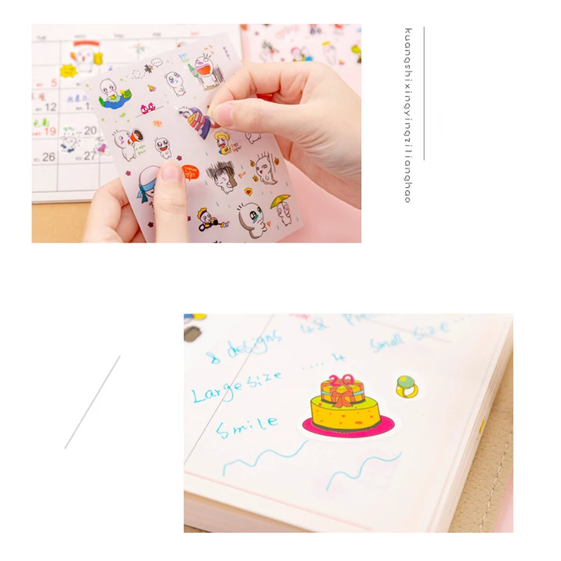 6 шт./лот корейские креативные Мультяшные милые забавные наклейки с животными