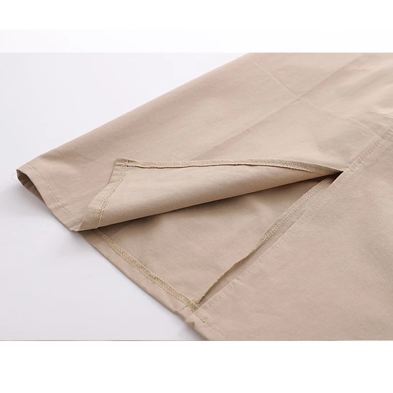 Женская хлопковая юбка миди TIGENA простая повседневная длинная с разрезом и