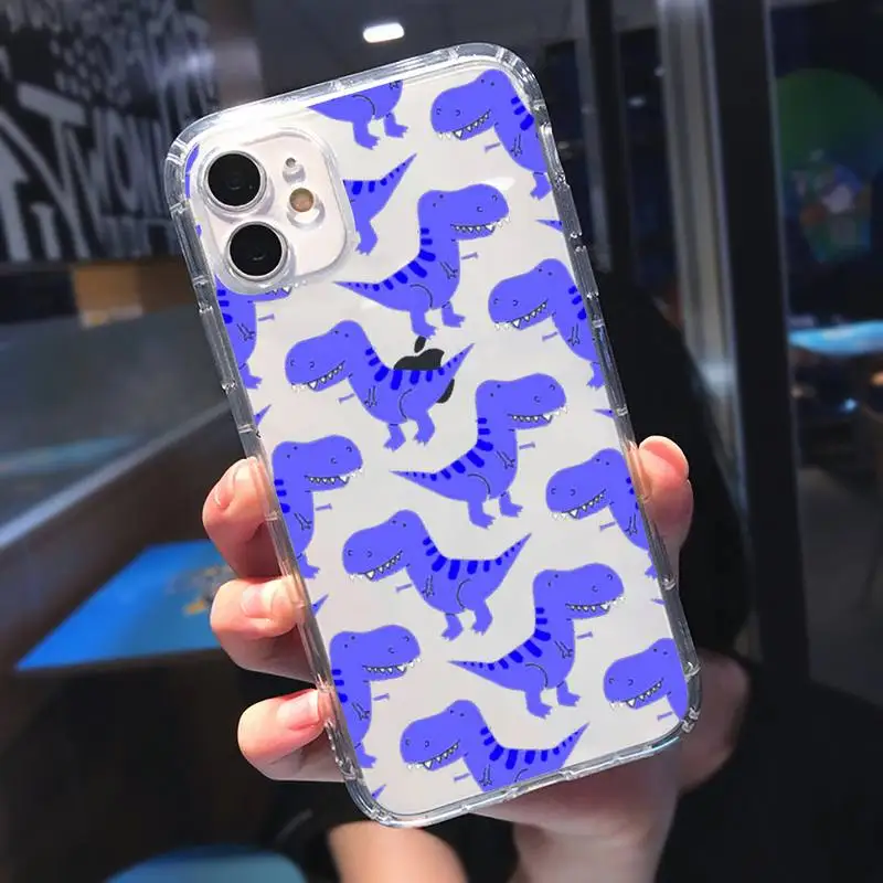 

Cute Dinosaur soft shell Phone Cases Transparent soft For iphone 5 5s 5c se 6 6s 7 8 11 12 plus mini x xs xr pro max