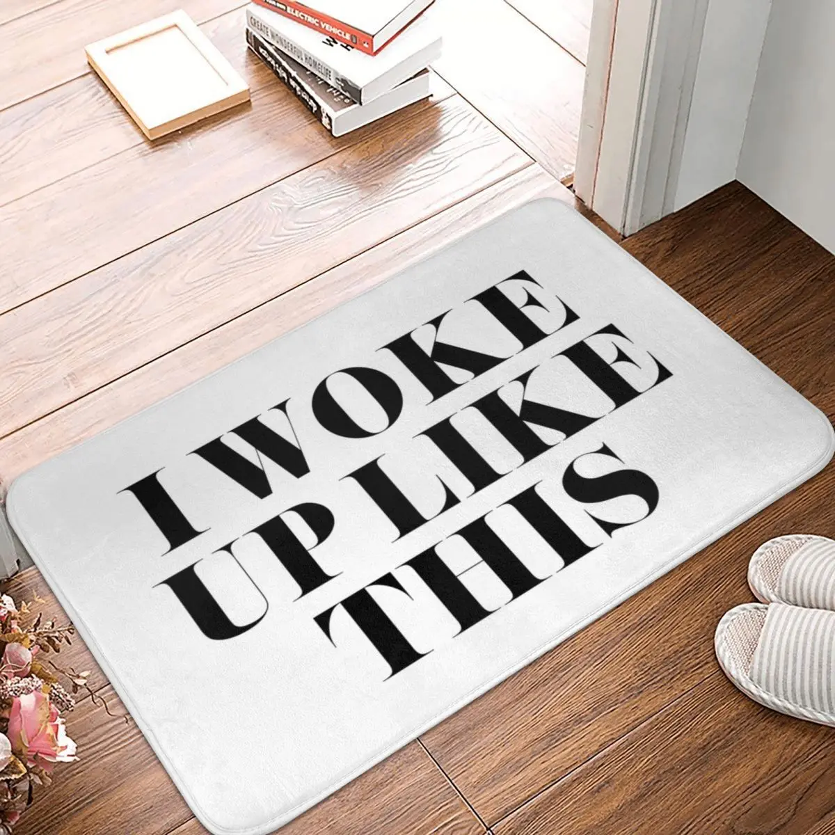 

I Woke Up Like This Doormat Carpet Mat Rug Polyester PVC Anti-slip Floor Decor Bath Bathroom Kitchen Bedroom 40*60