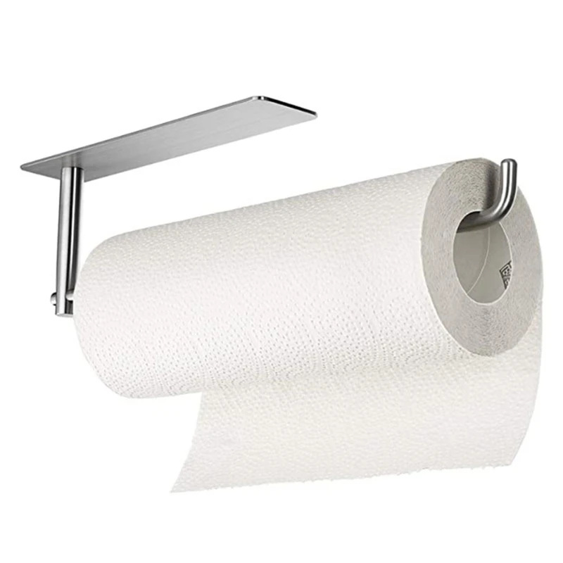 

Self-adhesive Under Cabinet Paper Roll Rack Towel Holder Tissue Hanger Storage Rack for Bathroom Toilet Kitchen P15D
