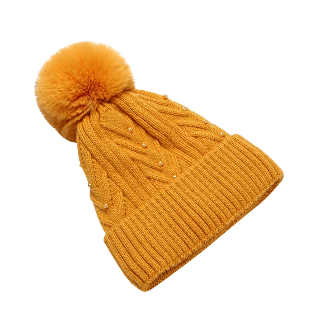 Модные осенние женские шапки зимние вязаные однотонная Теплая Шапка-бини с