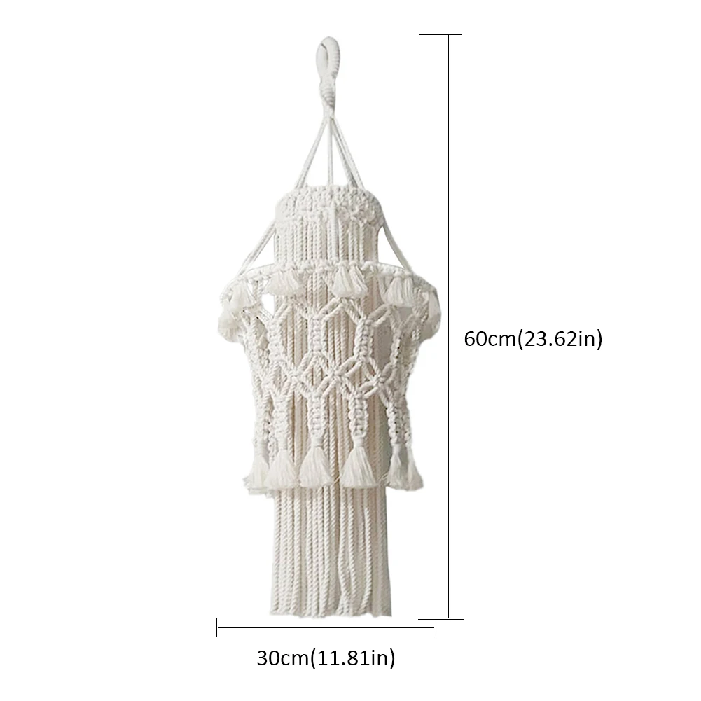 

Hand-Knitted Lampshade Macrame Wall Hanging Decor Woven Wall Hangings Kit Handmade Cotton Rope For Living Room Home Gifts