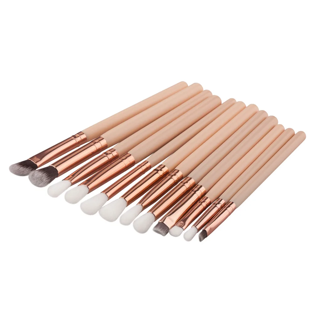 

12 pcs Professional Wooden Handle High End Makeup Brushes Set Foundation Powder Eyeshadow Eyeliner Lip Brush Tool#0930