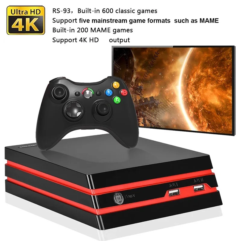 RS-34/RS-93 ТВ Видео игровая консоль 64 бит Поддержка 4K HDMI/AV выход USB беспроводной Bluetooth контроллер встроенный 600 GBA NES MD