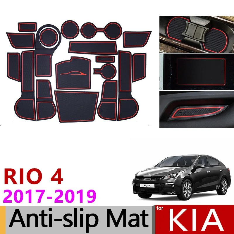 Автомобильный Гаджет коврик для Kia Rio 4 X-Line RIO аксессуары гелевая накладка резиновый слот для ворот коврик для чашек Tapis Voiture