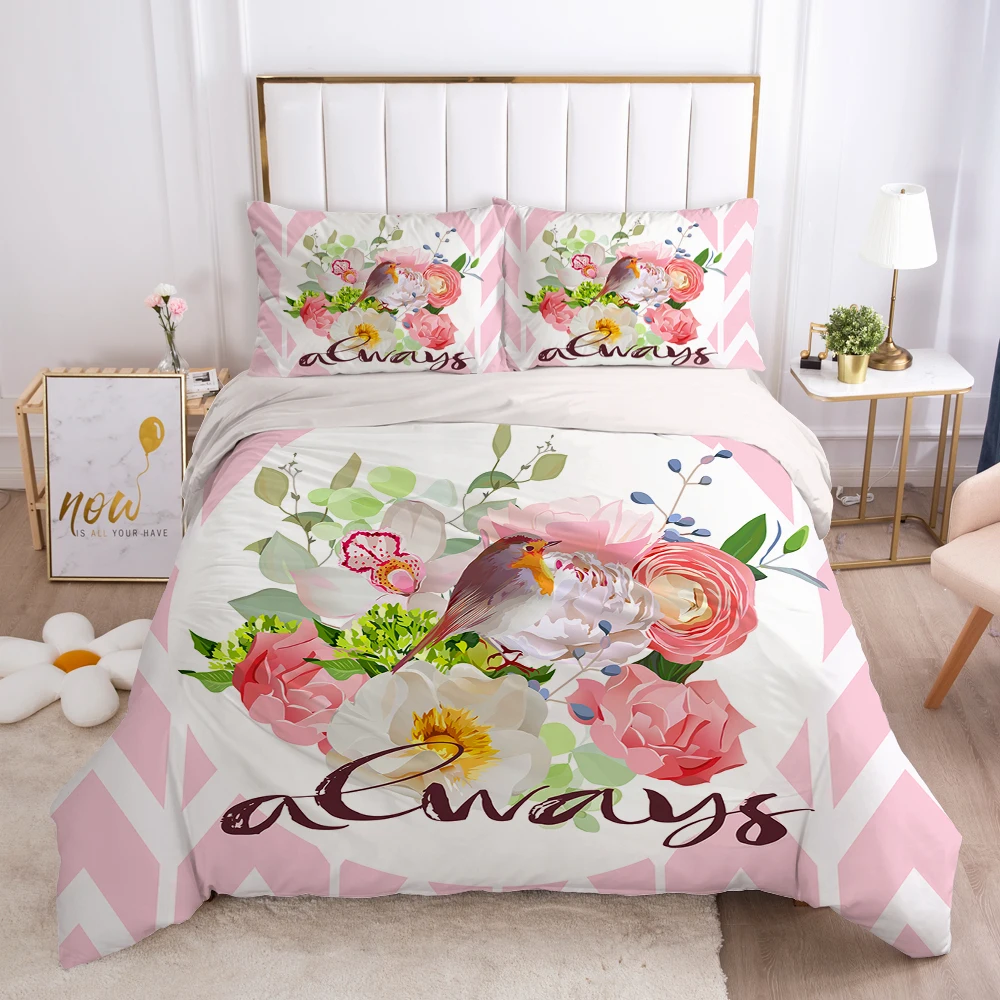 

2/3pcs Duvet cover set pillow case Bedding set Queen King Euro Bed linens 220x240 140x200 240x260 Bed set Eastey nordic Pinkbird