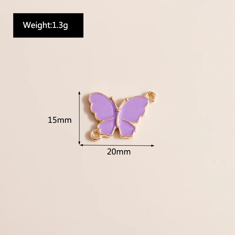 Коннектор подвеска с эмалированной бабочкой для изготовления украшений 10 шт. 20
